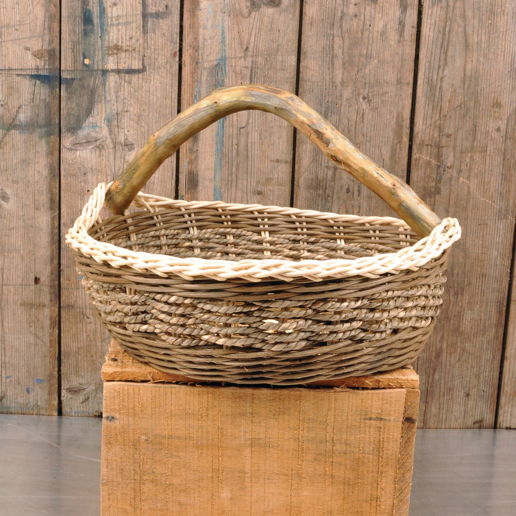 Rund kurv med naturhank